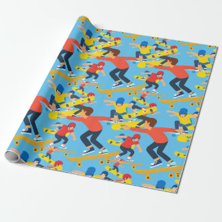 Lots of Skateboarders Wrapping Paper