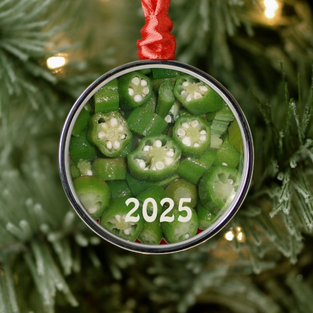 Lots of Sliced Cooked Okra Ornament (Tree)