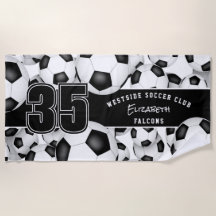 Lots of soccer balls custom team name