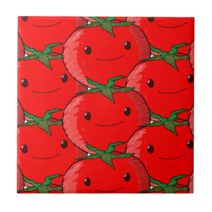 Lots of Tomato Cute Pattern Drawing Tile
