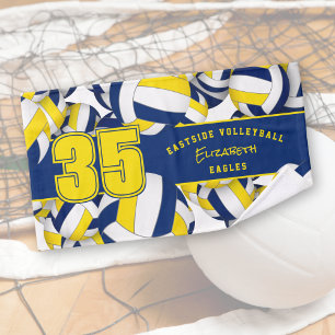 Lots of volleyballs team spirit gifts blue gold hand towel
