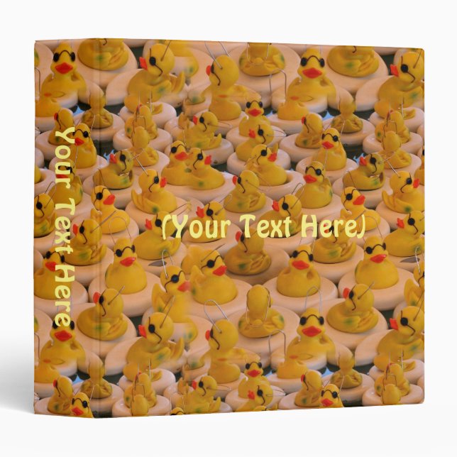Lots Of Yellow Rubber Ducks Personalized Binder (Front/Spine)