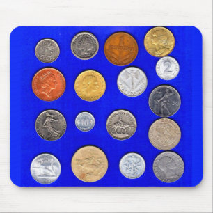 lotsa foreign coins mouse pad