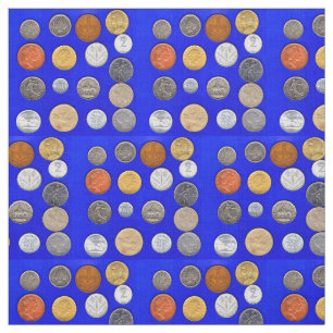 lotsa foreign coins print fabric