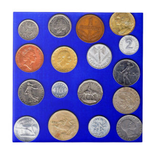 lotsa old foreign coins tile