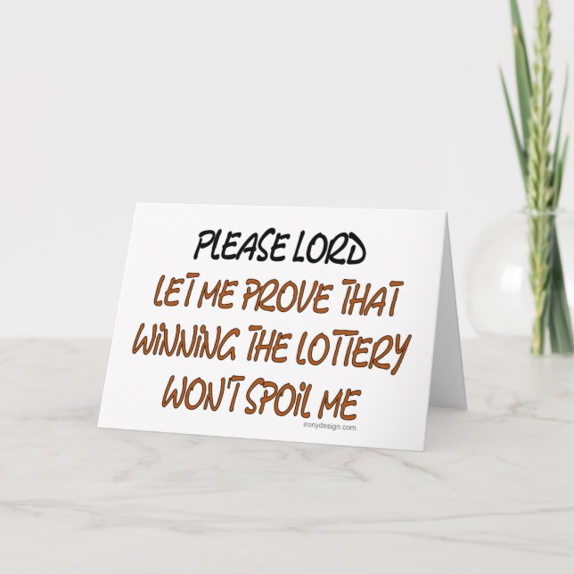 Lottery Humour Quote Card (Front)