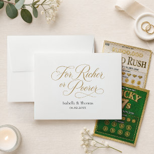 Lottery Ticket Wedding Favour Richer or Poorer Gol Envelope