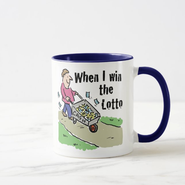 Lottery Winning Design Man with Barrow of Cash Mug (Right)