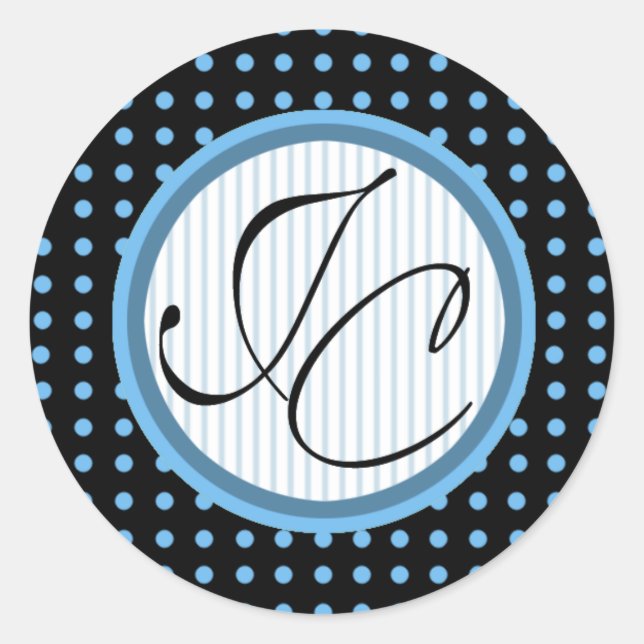 Lotti Dotti - Sticker Initials (Bleu Bébé) (Devant)