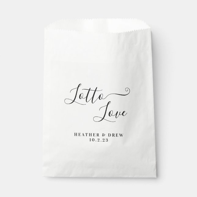 Lotto Love Lottery Scratcher Wedding Favour Classi Bag (Front)