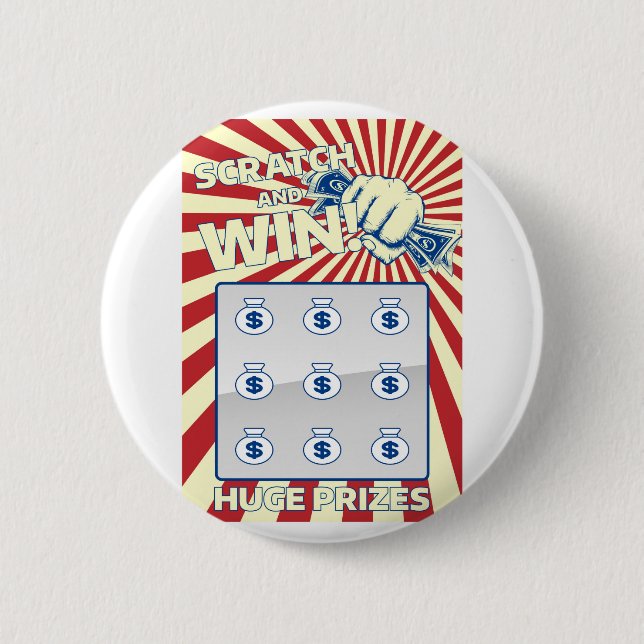 Lotto Scratch Card 2 Inch Round Button (Front)