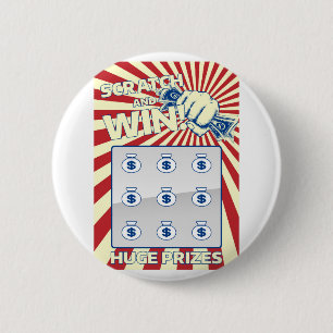 Lotto Scratch Card 2 Inch Round Button