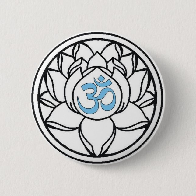 Lotus 2 Inch Round Button (Front)