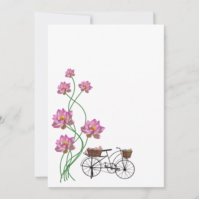 Lotus and cycle  invitation (Front)