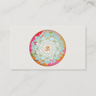 Lotus and Om Symbol Healing Arts Business Card