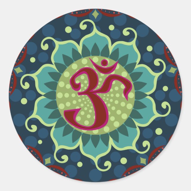 Lotus Aum - OM Classic Round Sticker (Front)