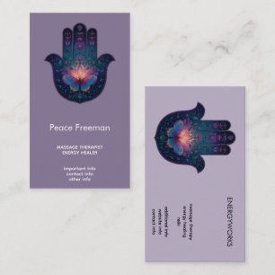 Lotus Awakening   Hamsa Hand Design Business Card