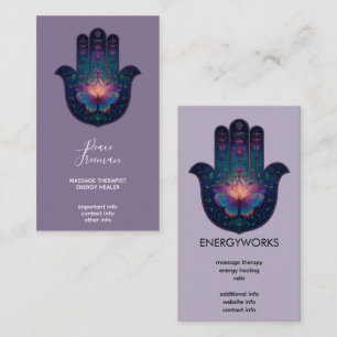Lotus Awakening Hamsa Hand Design Business Card