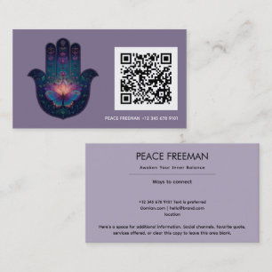 Lotus Awakening Hamsa Hand Design Business Card