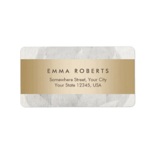 Lotus Background Gold Striped Elegant Linen Label