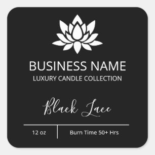 Lotus Black Candle Étiquette moderne