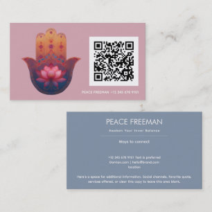 Lotus Blessing   Hamsa Hand Business Card