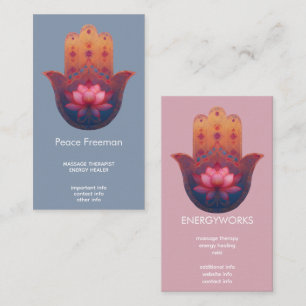 Lotus Blessing   Hamsa Hand Business Card