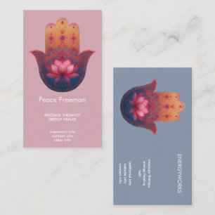 Lotus Blessing   Hamsa Hand Business Card