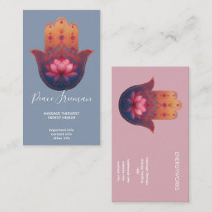 Lotus Blessing Hamsa Hand Business Card