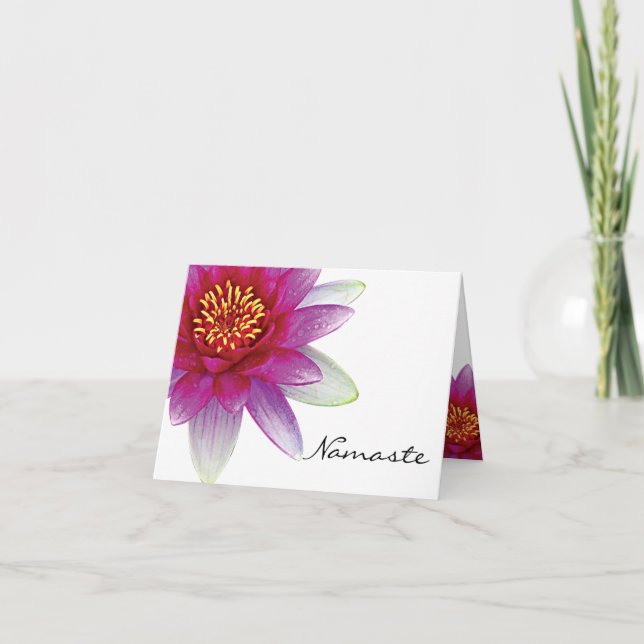Lotus Blessings Namaste Custom Greeting Card (Front)
