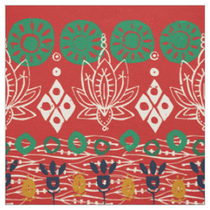 lotus block Christmas Fabric