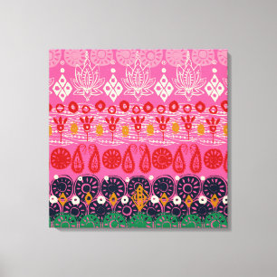 lotus block pink canvas print