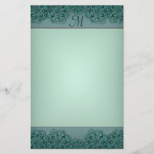 Lotus Blossom (Henna)(Teal) Stationery
