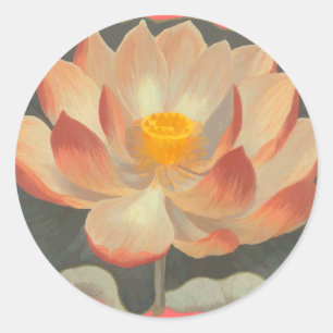 Lotus Blossom, Lilypad, Water Lily Buddhist Symbol Classic Round Sticker
