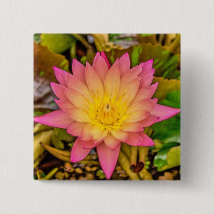 Lotus-Blume 2 Inch Square Button