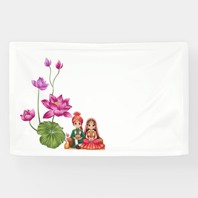 Lotus, bride and groom picture banner (Horizontal)