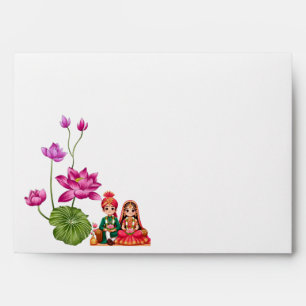 Lotus, bride and groom picture  envelope