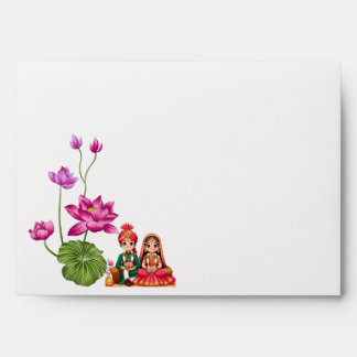 Lotus, bride and groom picture envelope