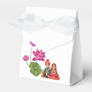 Lotus, bride and groom picture favor box
