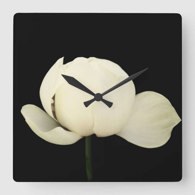 Lotus Bud Square Wall Clock (Front)