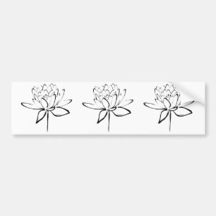 Lotus Calligraphy (Black) Bumper Sticker