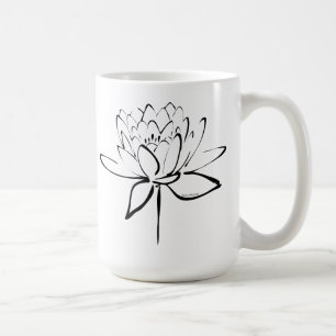 Lotus Calligraphy (Black) Coffee Mug