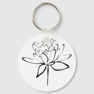 Lotus Calligraphy (Black) Keychain