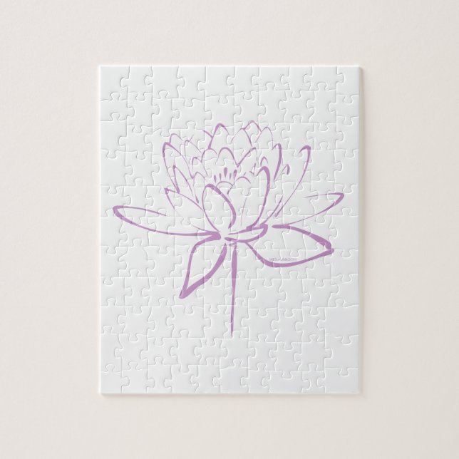 Lotus Calligraphy (Lavender) Jigsaw Puzzle (Vertical)