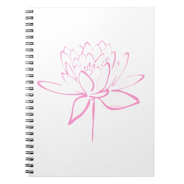 Lotus Calligraphy (Pink) Notebook (Front)