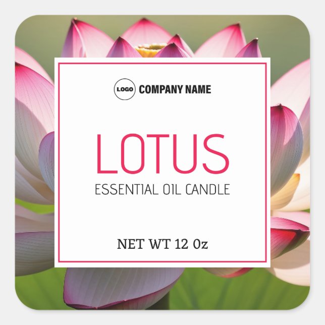 Lotus Candle Label Sticker (Front)