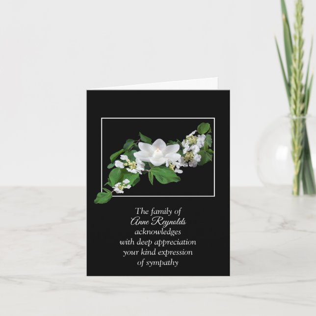 Lotus Candle Sympathy Thank You from Family Card (Front)