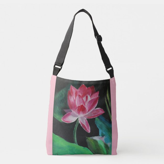 Lotus Custom All-Over-Print Cross Body Bag (Front)