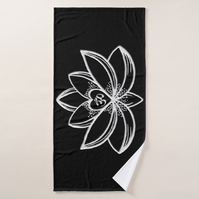Lotus d'argent  (Serviette de bain)