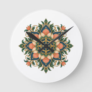 Lotus Dharma Wheel Mandala Meditation Clock